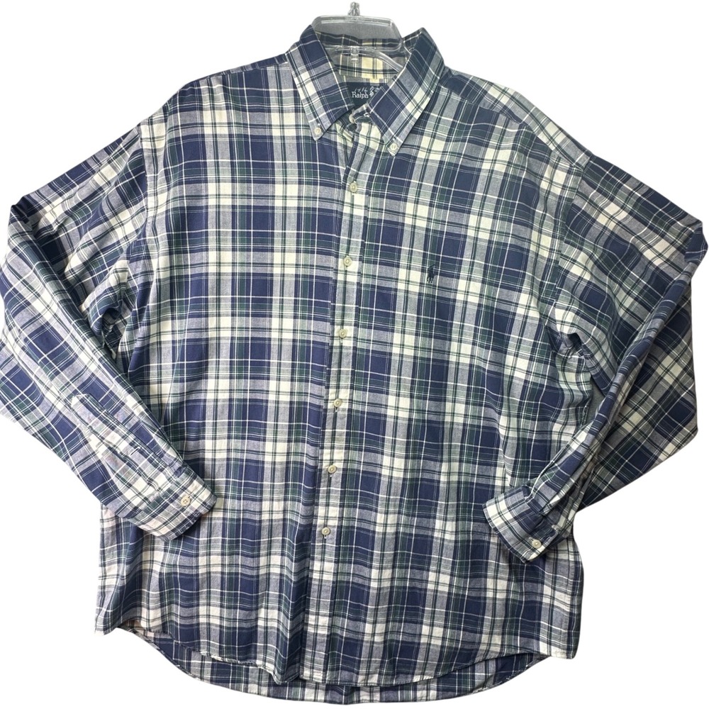 ❌SOLD❌Polo Ralph Lauren Blake Plaid Button Down Shirt Men Large Navy Green L